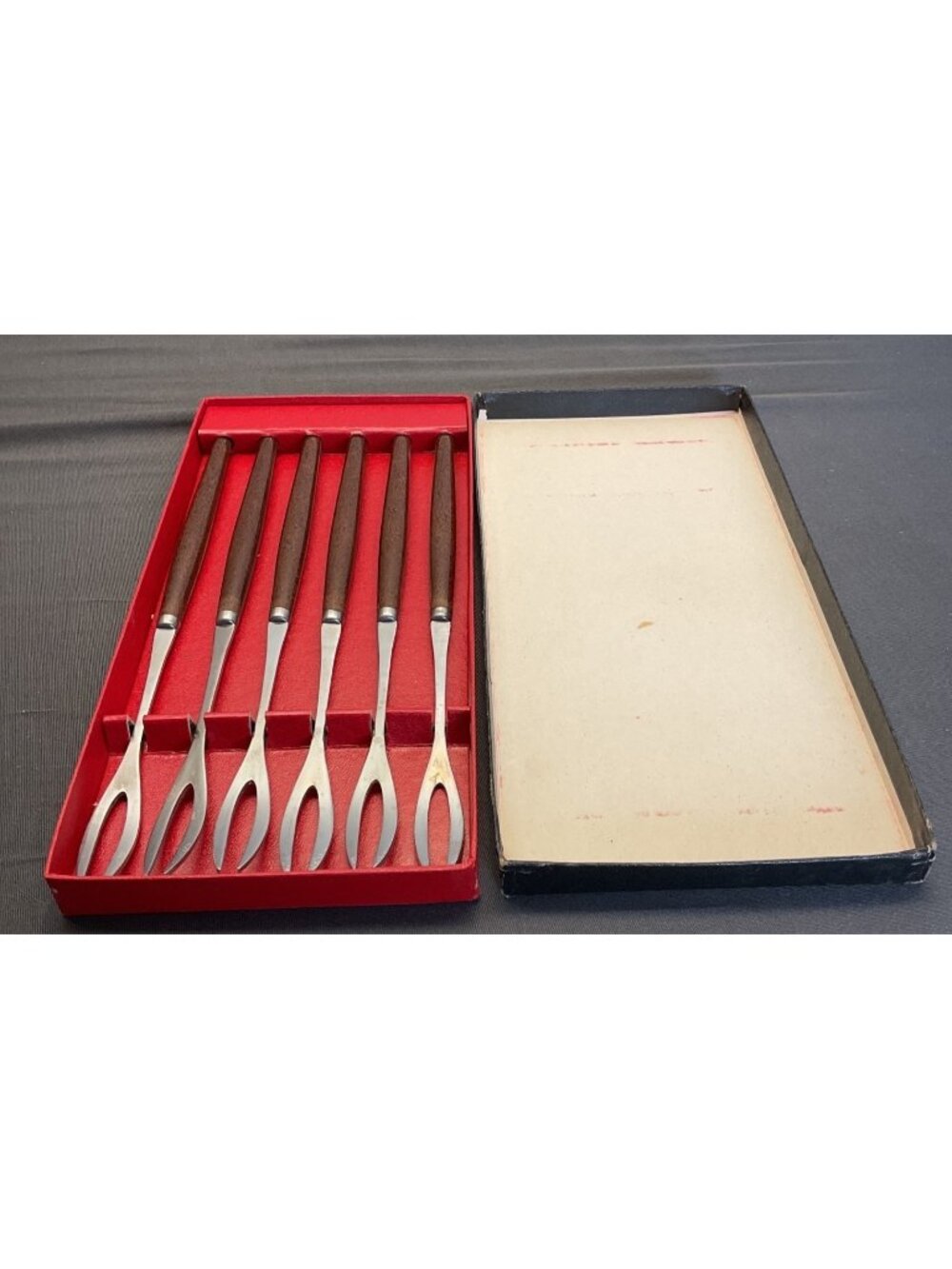Vintage Forks Stainless Steel Wood Skewers Fondue Appetizers Japan